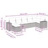 vidaXL 7-tlg. Garten-Sofagarnitur mit Kissen Grau Poly Rattan