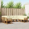 vidaXL Outdoor-Sofagarnitur mit Kissen 9 pcs Natur und Creme