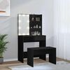 vidaXL Schminktisch-Set mit LED Schwarz Holzwerkstoff