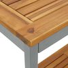 vidaXL Tisch f&uuml;r Outdoor mit Regal Nat&uuml;rlich und Grau 110 x 35 x 75 cm