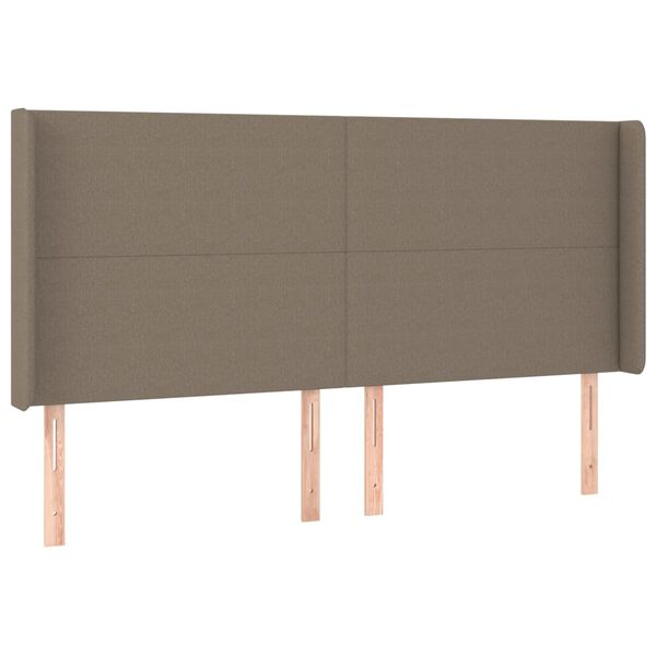 vidaXL LED Kopfteil Taupe 183x16x118/128 cm Stoff