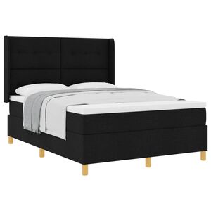 vidaXL Boxspringbett mit Kopfteil Schwarz 160 x 200 cm Stoff