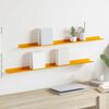 vidaXL Schwebendes Regal 2 pcs Senfgelb 100 x 9 x 2,5 cm Stahl