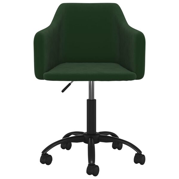 vidaXL Esszimmerstuhl Drehbar Dunkelgr&uuml;n Samt