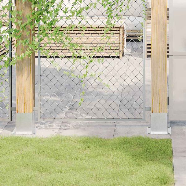 vidaXL Pfostentr&auml;ger Quadratisch 12 Stk. 101x101mm Stahl Verzinkt