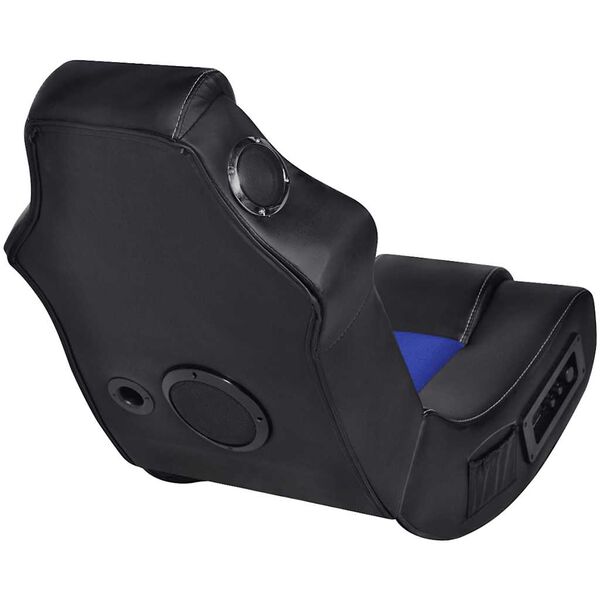 vidaXL Musiksessel Schwarz und Blau Kunstleder
