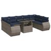 vidaXL 10-tlg. Garten-Sofagarnitur mit Kissen Grau Poly Rattan Akazie
