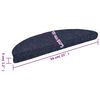 vidaXL Stufenmatten Selbstklebend 15 Stk. 56x17x3 cm Blau Halbrund