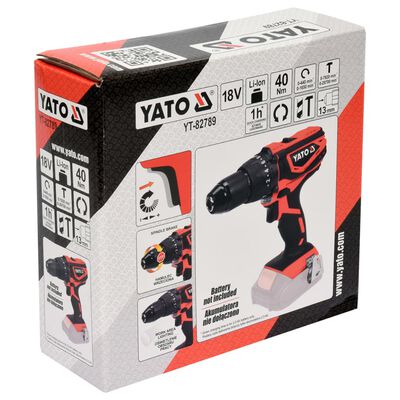 YATO Schlagbohrschrauber ohne Akku 18 V 40 Nm