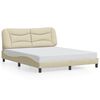 vidaXL Bettgestell ohne Matratze "Hvar" Creme 160x200 cm Stoff