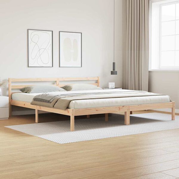 vidaXL Bettrahmen Braun 225,5 x 205,5 x 69,5 cm Massivholz Kiefer