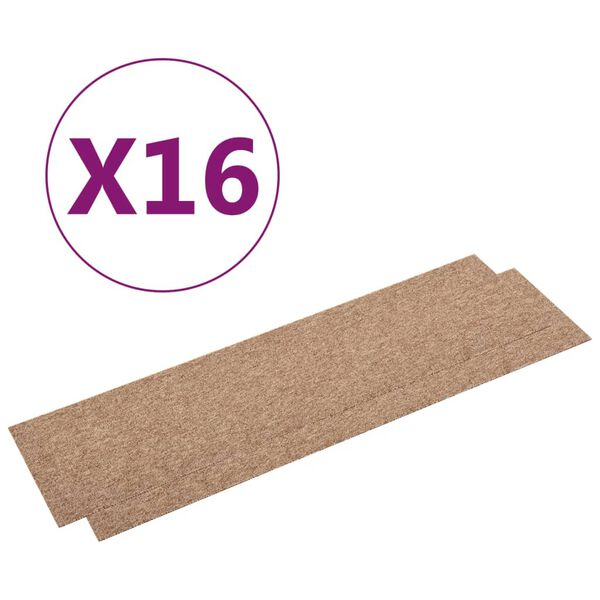 vidaXL Teppichfliesen 16 Stk. 4 m&sup2; 25x100 cm Beige
