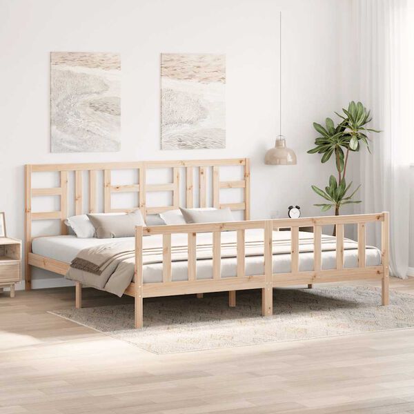 vidaXL Massivholzbett ohne Matratze 200x200 cm Kiefer