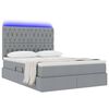 vidaXL Bett mit Stauraum und LED Hellgrau 140 x 200 cm Polyester