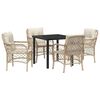 vidaXL Garten Essgruppe 5 Stk. Beige Poly-Rattan
