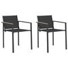 vidaXL Gartenst&uuml;hle 2 Stk. Schwarz und Anthrazit Textilen-Stoff