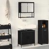 vidaXL Badezimmerm&ouml;bel-Set mit Regal 2 pcs Schwarz Holzwerkstoff