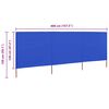 vidaXL 3-teiliges Windschutzgewebe 400 x 120 cm Azurblau