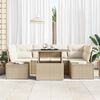 vidaXL Sofa Set mit Kissen 7 pcs Beige und Creme Poly-Rattan