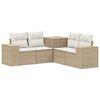 vidaXL Sofa Set 5 stk. Beige und Cremewei&szlig; Polyrattan und Stahl