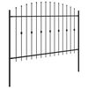vidaXL Spie&szlig;zaun Schwarz 200 x 130 cm Pulverbeschichteter Stahl
