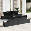 vidaXL Garten-Sofa-Set mit Kissen 8 pcs Schwarz Poly-Rattan