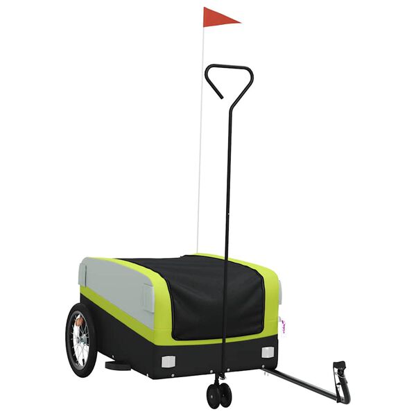 vidaXL Fahrradanh&auml;nger Schwarz und Gr&uuml;n 45 kg Eisen