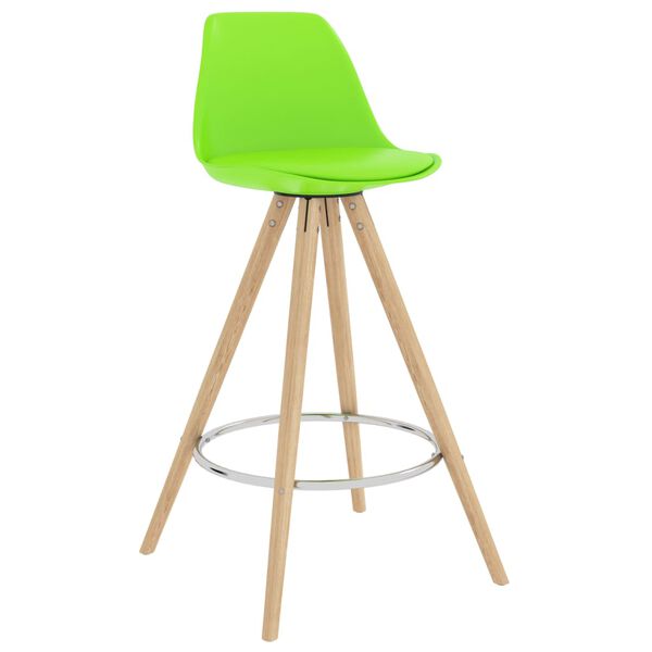vidaXL Barhocker 4 Stk. Gr&uuml;n PP und Massivholz Buche