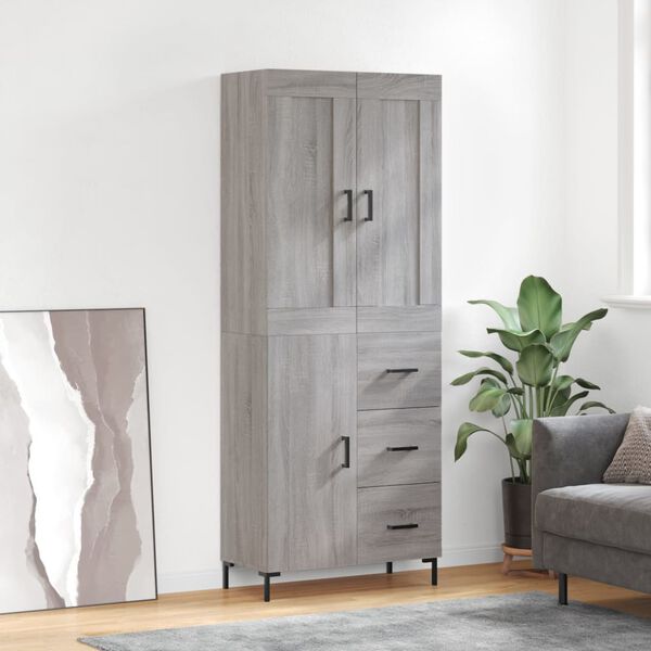 vidaXL Highboard Grau Sonoma 69,5x34x180 cm Holzwerkstoff