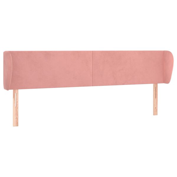 vidaXL Kopfteil mit Ohren Rosa 163x23x78/88 cm Samt