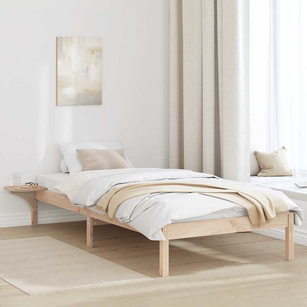 vidaXL Bettrahmen Natur 90 x 200 cm Massives Kiefernholz