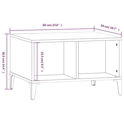 vidaXL Couchtisch Grau Sonoma 60x50x36,5 cm Holzwerkstoff