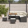 vidaXL Garten-Sofa-Set mit Kissen 8 pcs Schwarz Poly Rattan