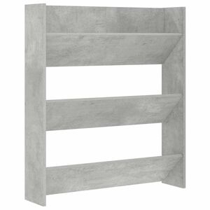 vidaXL Wand-Schuhschrank Betongrau 80x18x90 cm Holzwerkstoff