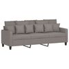 vidaXL 3-Sitzer-Sofa mit Hocker Taupe 180 cm Stoff