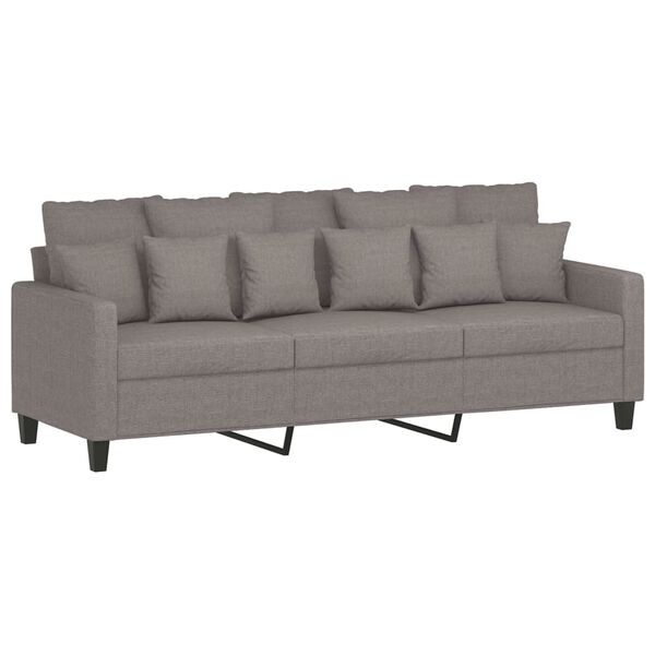 vidaXL 3-Sitzer-Sofa mit Hocker Taupe 180 cm Stoff