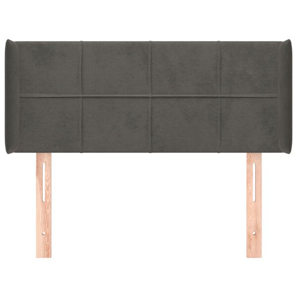 vidaXL Kopfteil mit Ohren Dunkelgrau 93x16x78/88 cm Samt