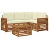 vidaXL Outdoor-Sofagarnitur 5 stk. Natur und Creme Polyester