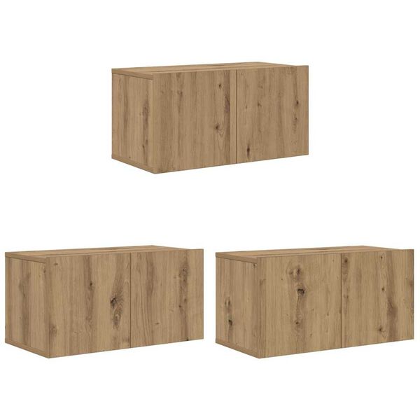 vidaXL TV-Schrankset 3 pcs Braun 60 x 30 x 30 cm Holzwerkstoff