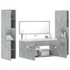 vidaXL 4-tlg. Badm&ouml;bel-Set Betongrau Holzwerkstoff
