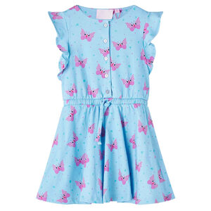 Kinderkleid mit Kn&ouml;pfen &Auml;rmellos Blau 104