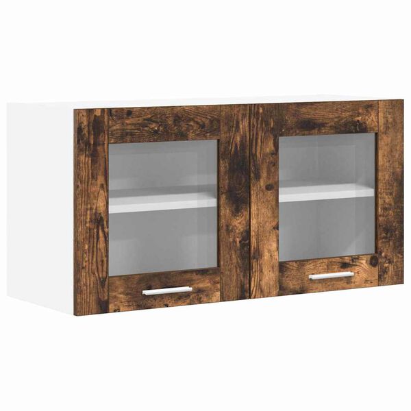 vidaXL H&auml;ngeschrank mit T&uuml;r Ger&auml;ucherte Eiche und Wei&szlig; 80 x 31 x 40 cm