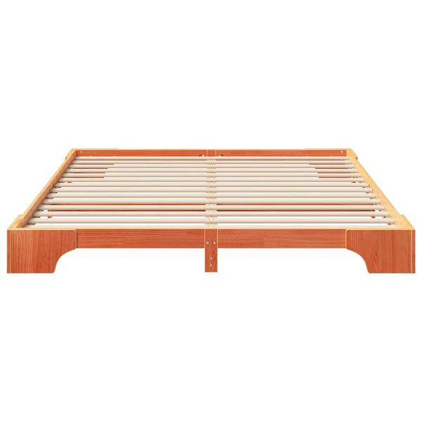 vidaXL Bettrahmen Braun 200 x 220 cm Massives Kiefernholz