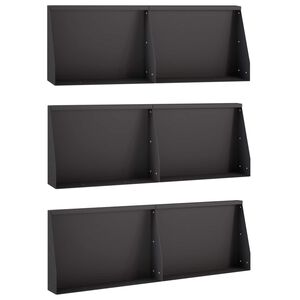 vidaXL St&uuml;tzmauer 6 stk. 60 x 12 x 50 cm Stahl Schwarz