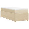 vidaXL Boxspringbett mit Matratze Creme 90x200 cm Stoff