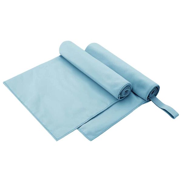 vidaXL Sporthandt&uuml;cher 2 pcs Blau 100 x 50 cm Polyester und Polyamid