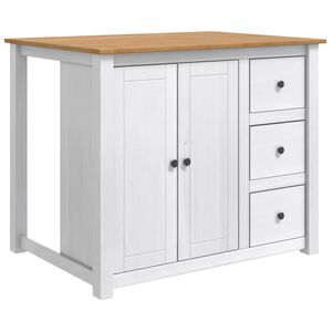 vidaXL K&uuml;cheninsel Set PANAMA Wei&szlig; und Honigwachs 112 x 77 x 90 cm