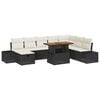vidaXL Garten-Sofa-Set mit Speicher 9 pcs Schwarz Poly Rattan