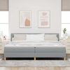 vidaXL LED Boxspringbett mit Matratze Hellgrau 200 x 200 cm Stoff