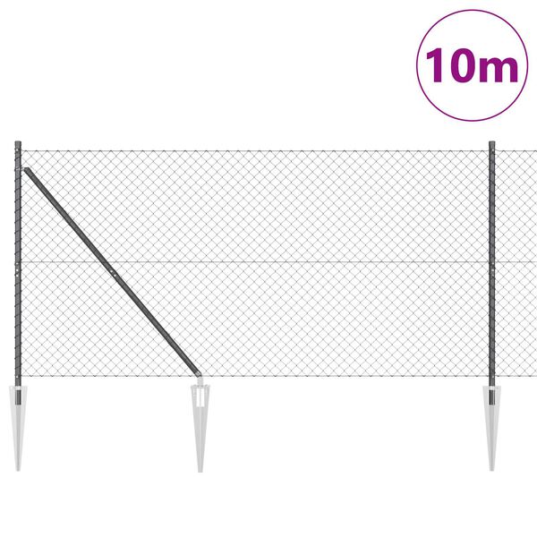 vidaXL Zaunpfosten Grau 10 x 1,2 m (40 x 40 mm Maschenweite)